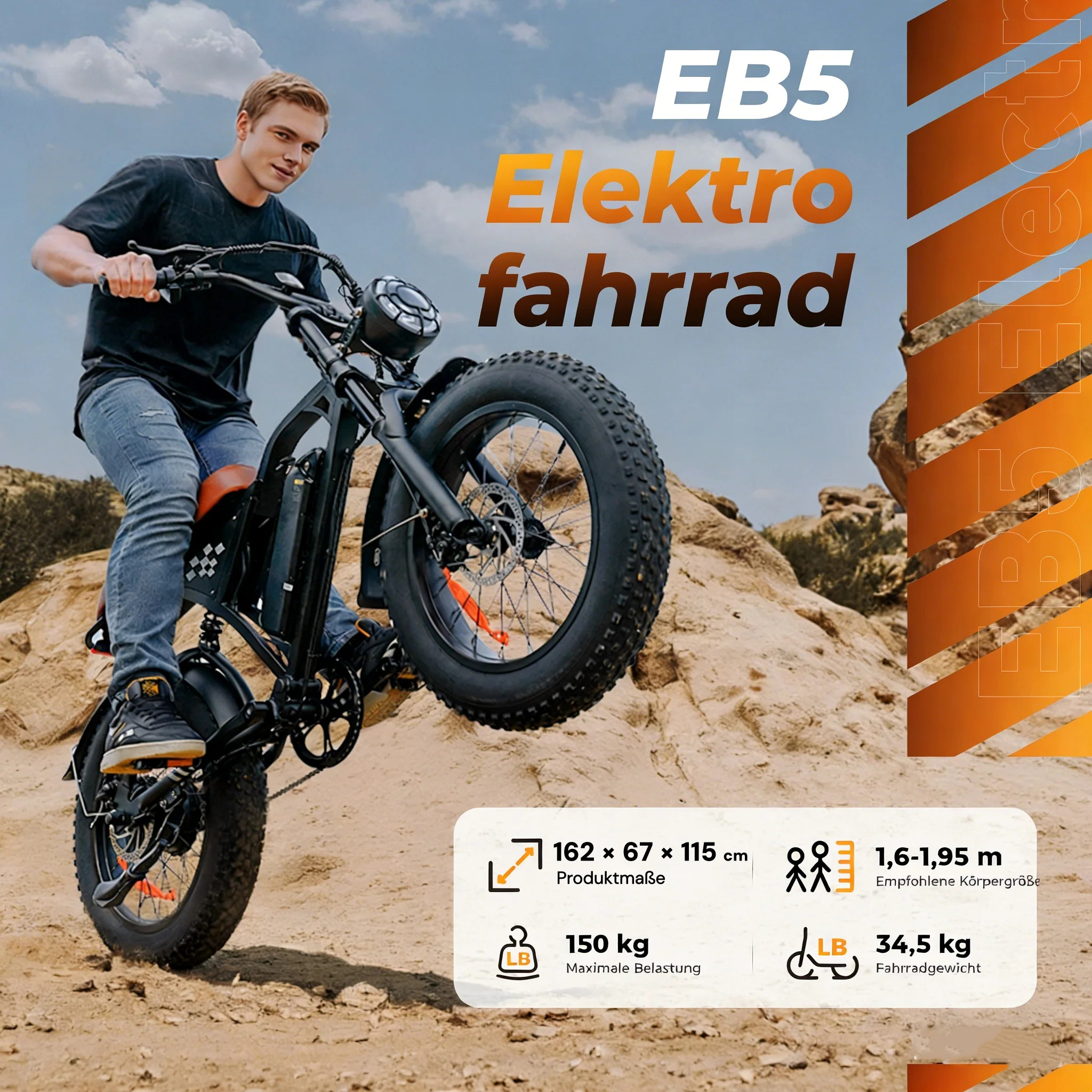 iScooter EB5 20″ Fat Tire E-Mountainbike - Image 9