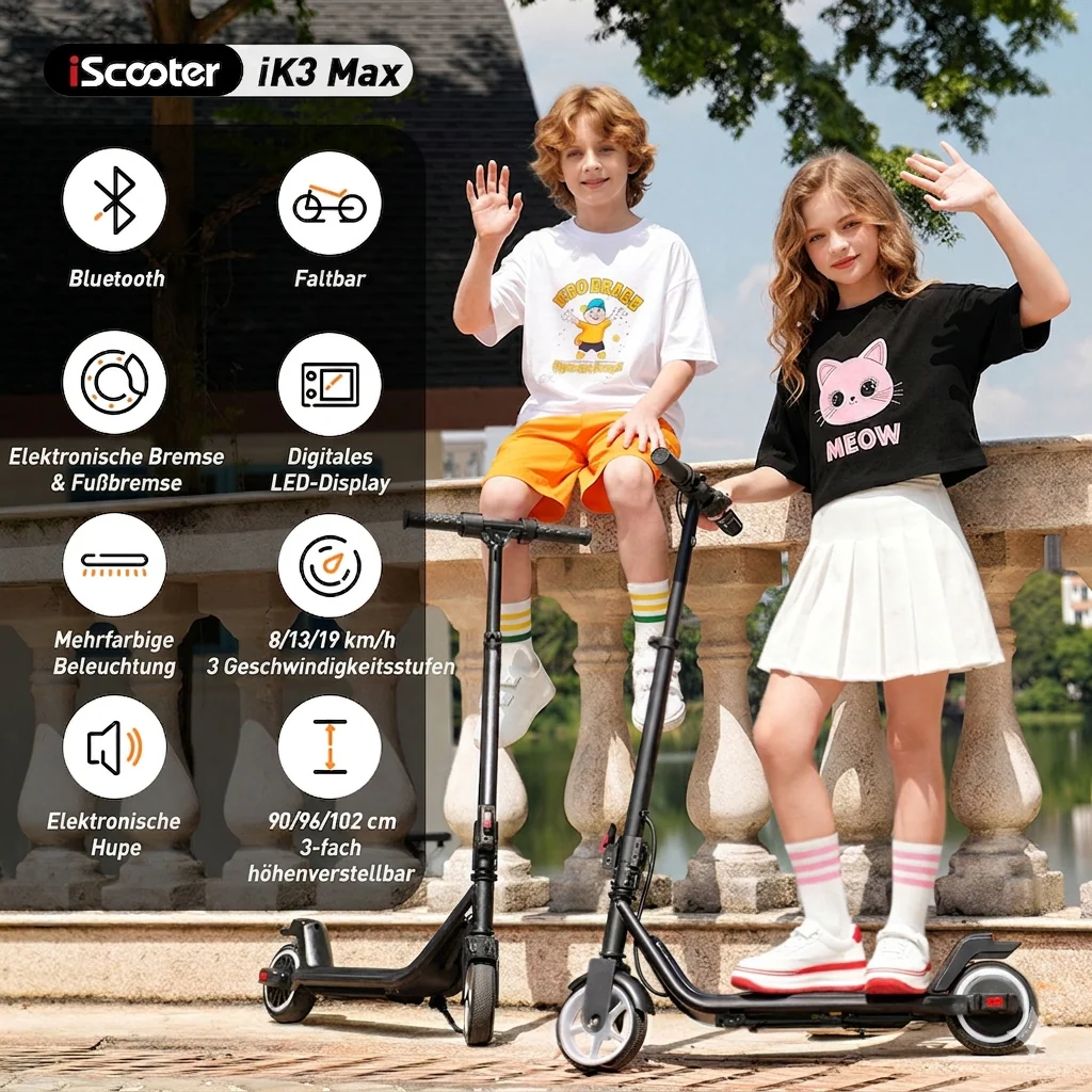 iScooter iK3Pro / iK3Max Kinder E-Scooter mit LED-Lichteffekten - Image 13