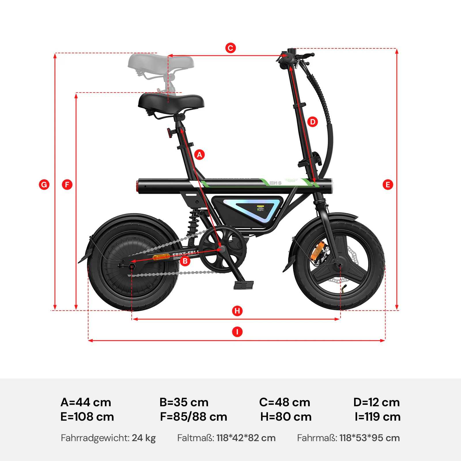 U1 / EB1S Kompaktes E-Bike Faltbar - Image 5
